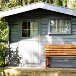 tuinhuis blauw grijs